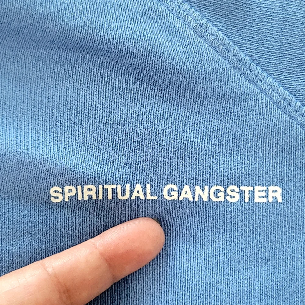 Spiritual Gangster Blue Women's Sweater - Picture 9 of 14